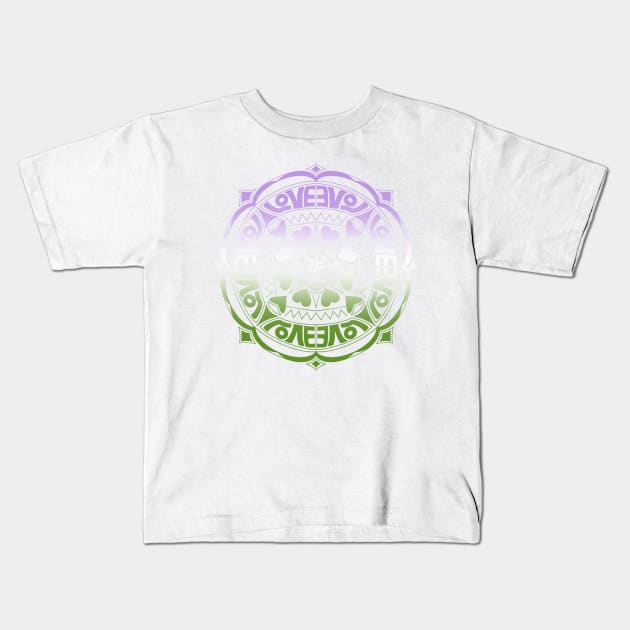 Genderqueer Pride Mandala Kids T-Shirt by nats-designs